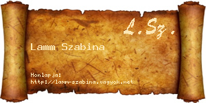 Lamm Szabina névjegykártya